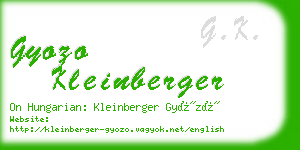 gyozo kleinberger business card
